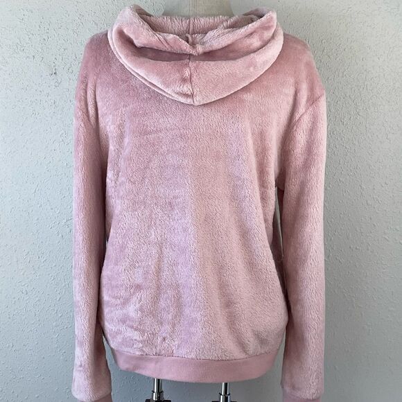 Pre-Owed Cold Crush Womens Pink Fleece/Teddy Hoodie Size S - Picture 4 of 5